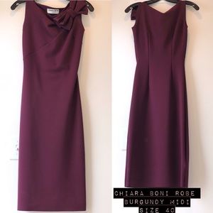 𝅺CHIARA Boni Robe Dress: Burgundy Size EU/IT 40 or US 4